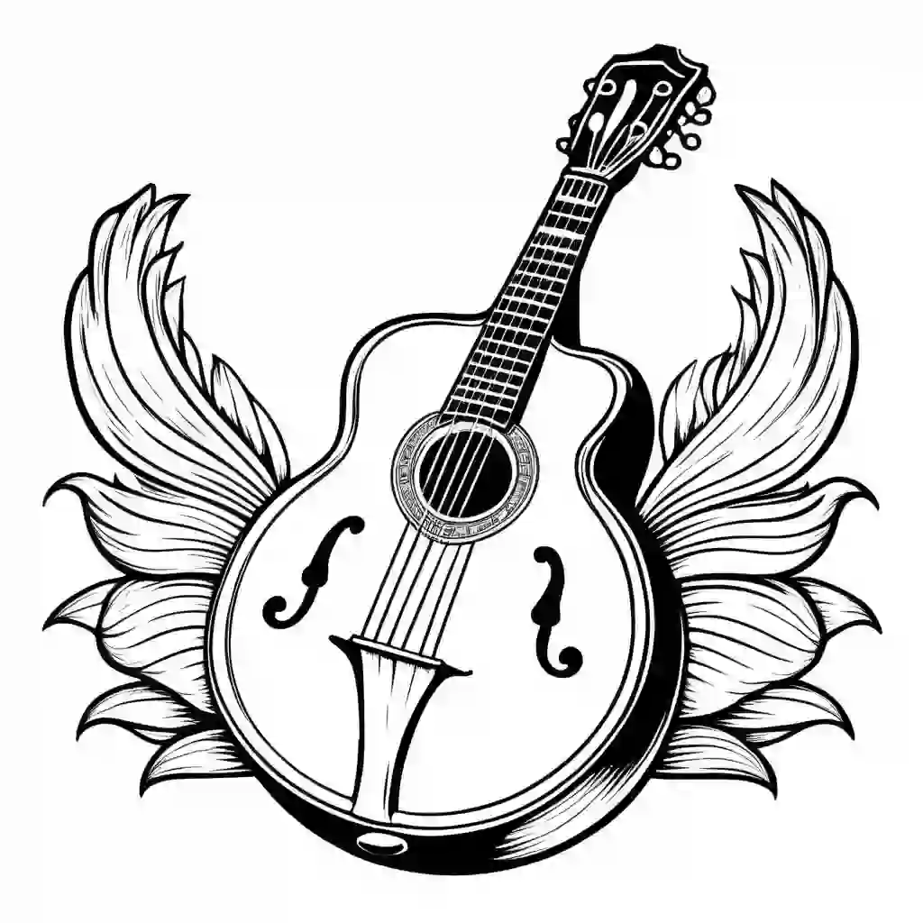 Mandolin coloring pages